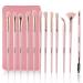 Daubigny Eye Makeup Brushes,12 PCS Professional Eye shadow, Concealer, Eyebrow, Foundation, Powder Liquid Cream Blending Brushes Set With Carrying Bag(Pink)