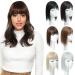 Yamel Hair Toppers for Women 3 Clips in Hair Topper with Bangs Medium Brown 12 Inch Synthetic Wiglets Natural Hairpieces for Thinning Hair Medium Brown (4" x 2")