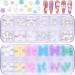Ebanku 3D acrylic flowers for nails Five -leaf flower ornaments nail gemstones white flower nail art charm nail flower pearl caviar pearls glitter for nail art decoration (b)
