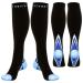 (2 Pairs) Compression Socks/Stockings for Men & Women Speed Up Recovery Best Graduated Athletic Fit for Travel Running Nurses Shin Splints Flight & Maternity Pregnancy. Boost Stamina Circulation Black / Blue S-M