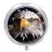 Round Pill Box America Flag and Eagle Print 3 Compartment Medicine Pill Case Print Pill Organizer Decorative Metal Portable Pill Box Pocket Pill Box Style