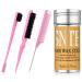 Hair Grooming Kit: Wax Stick for Flyaways Slick Back Brush Rat Tail Comb Bristle Brush Set - Tames Frizz & Controls Baby Hair