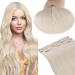Runature clip in Extensions real hair blonde smooth hair extremes 40cm real hair extensions clips blond straight hair extension real hair clip 3pcs 50g color #60 40cm-3pcs #60