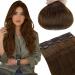 Runature real hair extensions clip in medium brown hair extension clip in brown natural real hair clip in extensions smooth hair 35cm 14 inch #4 50g 3 pieces 35cm-3Pcs #4