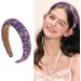 Women Rhinestone Headbands Wide Hairhoop Padded Headbands Sparkly Hairband Headbands Padded Rhinestone Head Band Sparkly Faux Crystal Headpiece for Women Girls(Purple) purple 1 - Buy Online on GoSupps.com