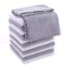 12 Pack Baby Washcloths - Extra Absorbent Microfiber Coral Fleece - Grey & White - 12x12 Inches - Newborns to Toddlers - Buy Online on GoSupps.com