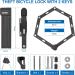 High-Security Folding Palace Bicycle Lock - Hardened Steel 6 Joints Includes 2 Keys & Key Ring - Perfect for Bikes & MTBs Black - Buy Online on GoSupps.com