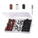 Luckaide 210 pieces grinding sleeve nail miller 80/120/180grit grinding cap nail miller attachments with 3/32 inch nail drill grinding tapes 3 colors with storage box for manicure pedicure nail design