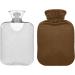 Brown Hot Water Bottle with Cover - Pain Relief & Bed Warmer for Cramps - 2L International Shipping - Buy Online on GoSupps.com