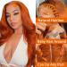 Ginger Orange Body Wave Lace Front Wig 22 inch Brazilian Remy Human Hair - HD Transparent Lace Frontal Wig for Black Women with Baby Hair - Buy Online on GoSupps.com