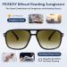 FEISEDY Aviator Bifocal Reading Sunglasses for Men & Women - Vintage Square Tinted Blue Light Blocking Black Frame-Gradient Tea Model B0181 - Buy Online on GoSupps.com