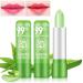 DTDR 2PCS Aloe Vera Lipstick Long Lasting Nutritious Color Changing Lip Balm Natural Moisturizer Magic Temperature Color Change Lip Gloss Green 2 Pack