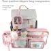 Llama Bella 5 Piece Diaper Bag Organizer Pouch Set - Clear with Straps and Pacifier Case in Pink - Buy Online on GoSupps.com