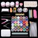 77 in 1 Acrylic Nail Kit Set, Acrylic Powder Glitter Nail Art Kit Professional Manicure Set Nail Tool Kit with Nail Clipper Brush Set Dotting Pen Rhinestone Decoration for Valentine's Day by WEHVKEI