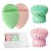 2pcs Jellyfish Silicone Manual Facial Cleansing Brush Sets + 2pcs Cleansing Sponge Facial Flutter Wash Face Pad Brushes, Silicone Handheld Face Brush, Massage,
