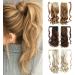 Wavy Ponytail Extension 23 Inch Synthetic Natural Curly Hairpiece Wrap Around Hair Extensions for Women Daily Use Blonde Wavy Hair Extensions - Buy Online on GoSupps.com
