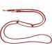 Dogeline Fat Leather Brass Dog Leash for Small & Large Dogs - Adjustable 2.40m x 8mm - Red | International Shipping - Buy Online on GoSupps.com