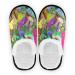 Mnsruu Hummingbird Flower Blossom Home Home Slipper Slip Festival Home Home Hotel Spa Bedroom Travel L for Men Women (UK8-11) Multi-color