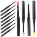 BELLIFFY 12pcs Silicone Lip Brush Glitter Eyeshadow Brush with Cap Lipstick Applicator Eye Makeup