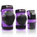 Haomaomao Adult/Child Knee Pads Elbow Pads Wrist Pads Protective Gear Set,for Youth Skateboarding Cycling Skateboard Riding Roller Bike Inline Skating Biking BMX Bicycle Scooter Skates Outdoor Sports Medium purple black