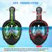 QingSong Full Face Snorkel Mask with Camera Mount | 180 Panoramic View | Anti-Fog & Anti-Leak | Snorkel Set for Kids & Adults - Black (L-XL) - Buy Online on GoSupps.com