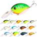 ZWMING Bass Crankbait Fishing Lures, Diving Fishing Lures Artificial Bait with 3D Eyes, Lifelike Swimbait for Freshwater Saltwater Fishing, Crankbaits Set Style A-14pcs 0.49oz/3.9in
