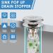 3Pcs Bathroom Sink Stopper with Drain Hole Pop Up Sink Drain Stopper Universal Pop Up Sink Drain Strainer for 34 to 40mm Drain Holes Removable Stainless Steel Basin Drain Strainer for Bathroom - Buy Online on GoSupps.com