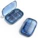 6 Compartment Travel Pill Box Pill Organizer Moisture Proof Pill Case Small Pill Box for Pocket Purse Daily Portable Medicine Vitamin Box Fish Oil Box Supplement Box (Blue)