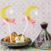 6pcs Crescent Moon Glitter Cupcake Toppers - Cake Decorations - Party Decor Celebration Ramadan Eid Cake Decorations - Buy Online on GoSupps.com