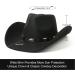 Lanzom Classic Felt Wide Brim Western Cowboy Hat - Black Medium - Buy Online on GoSupps.com