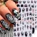 10 Sheets Halloween Nail Stickers 3D Self Adhesive Acrylic Sticker Realistic Eyes Skull Ghost Pumpkin Spider Bat Dark Butterfly Sliders Gel Polish Nail Decal Nail Art Supplies F950-959