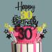 30th Birthday Cake Topper - Happy 30 Birthday Decorations | Glitzer Tortendeko Cupcake Topper for 30 Years Party - Buy Online on GoSupps.com
