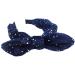 Topkids Accessories Dotted Velvet Bow Alice Bands Adult Women Hair Accessories for Women Hair Bands for Women Thick Headband Womens Headbands Head Bands Adult Women Wide Headbands (Navy)
