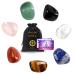 7pcs Crystals for Beginners Natural Stones Set Crystals and Gemstones 7 Chakra Healing Crystal Reiki Puff Pocket Palm Stone for Stress Relief Chakra Balancing Home Decoration Yoga 7 Healing Crystal