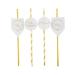 Santex Pack of 8 White Straws for Wedding
