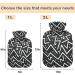 Naanle Geometric Stripes Heat Bottle with Cover - 1L Transparent Hot Water Bottle for Bed Hand & Foot Warmer Pain Relief & Cold Therapy - Perfect Winter Comfort - Buy Online on GoSupps.com