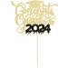 1Pc Congrats Grad 2024 Cake Topper Glitter Diploma Graduation Cap Cake Pick Congrats Class of 2024 Cake Decorations for 2024 Graduation Theme High School Boys Girls Graduate Party Supplies Gold - Buy Online on GoSupps.com