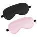 Sleep Mask 2 Pcs Silky Eye Cover Soft Satin Blindfold Adjustable Elastic Strap Night Blackout Eye Shade Comfortable Eyeshade for Women Men Night Sleeping Travel Meditation Nap(Black+Pink)
