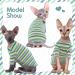 Sphynx Cat Summer T-Shirt | Breathable Cotton Vest for Hairless Cats | Soft, Stretchable & Skin-Friendly Apparel | Green Stripe Design | XL Size (9.9-11lbs) - Buy Online on GoSupps.com