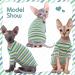 Shop Breathable Summer T-Shirts for Hairless Cats | Soft Stretchable Cotton Vests for Sphynx Cornish Rex & Devon Rex (4.4-5.5lbs) - Pet Pajama Jumpsuits in Green - Buy Online on GoSupps.com