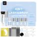 4 in 1 Lash & Brow Lift and Color Kit Professional Eyelash Lift Kit & Brow Lamination Kit Quick Curling Perming & Voluminous Coloring with Complete Tools DIY Suitable for Salon & Home Use (Black)