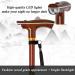 Walking Stick Imitates Wooden Walking Cane Adjustable Walking Stick with LED Light Aluminum Alloy Light and Durable Multifunctional Elderly - Buy Online on GoSupps.com