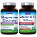 Innate Vitality Magnesium Glycinate & Vitamin B12 Bundle No Gluten & Vegan Magnesium (120 Caps) & Vitamin B12 (90 Fast Dissolve Tabs) Value Pack Bundle & Save