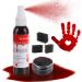 Fake Blood Kit for Clothes Eye Blood Drops Halloween SFX Makeup for Blood Splatter Costume Zombie Vampire Monster Cosplay 2.1Oz Fake Blood Spray + 30g Coagulated Blood Gel + 3 Stipple Sponge Fake Blood Spray+Coagulated Blood Gel