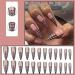 Justotry 24 Pcs Tartan Stiletto Fake Nails - Long Black French Press on Nails with Beautiful Pink Almond Patterns - Acrylic Extra Long False Nails for Women with Glue - Nail Art Black & Stiletto - Buy Online on GoSupps.com