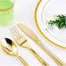 175Pcs Gold Plastic Dinnerware Set for 25 Guests Disposable Lace Plates for Party Includes: 25 Dinner Plates 25 Dessert Plates 25 Gold Silverware Set 25 Cups 25 Napkins - Buy Online on GoSupps.com