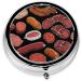 Bacon Pattern Mini Round Pill Box - 3 Compartment Travel Organizer | Portable Medicine Case for Home & Office - Buy Online on GoSupps.com