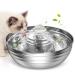 oneisall Cat Water Fountain Stainless Steel,2L/67oz Quiet Cat Fountain Water Bowl for Multiple Pets,Low Noise Water Fountain for Cats Inside Sliver