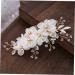 Angoily Metal Hair Barrettes Bridal Headpiece Pearl Hair Clip Rhinestone Barrettes Floral Hair Accessories Hair Combs Barrette Pearl Hair Comb Metal Hair Comb Bride Wedding Gauze - Buy Online on GoSupps.com