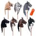 RL24 HKM - Hobby Horse Bobby incl Magicbrush |Hobbyhorse with bridle |Plush horse with wooden stick & long mane |Stock horse without handles & rolls |black